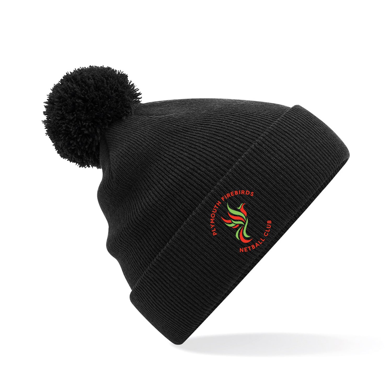 Firebirds Embroidered Black Bobble Hat