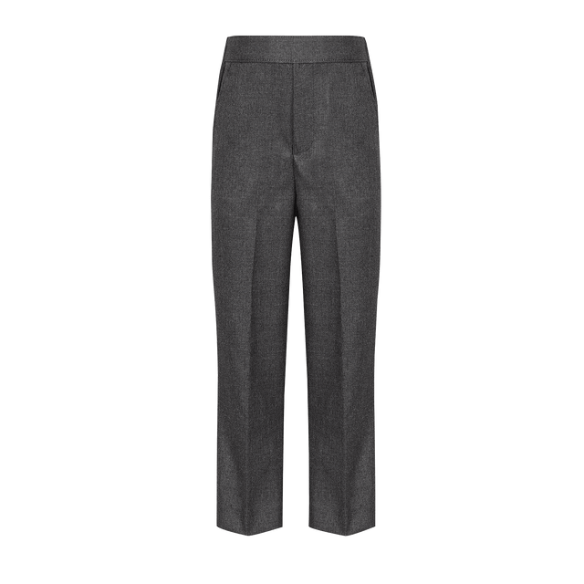 Grey Slim Fit Pull Up Boys Trousers