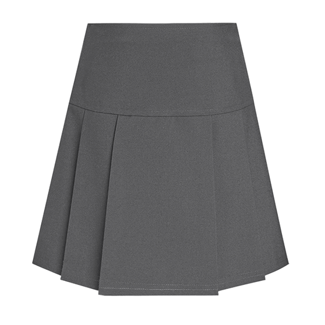 Drop Waist Pleated Skirt (Black & Grey)