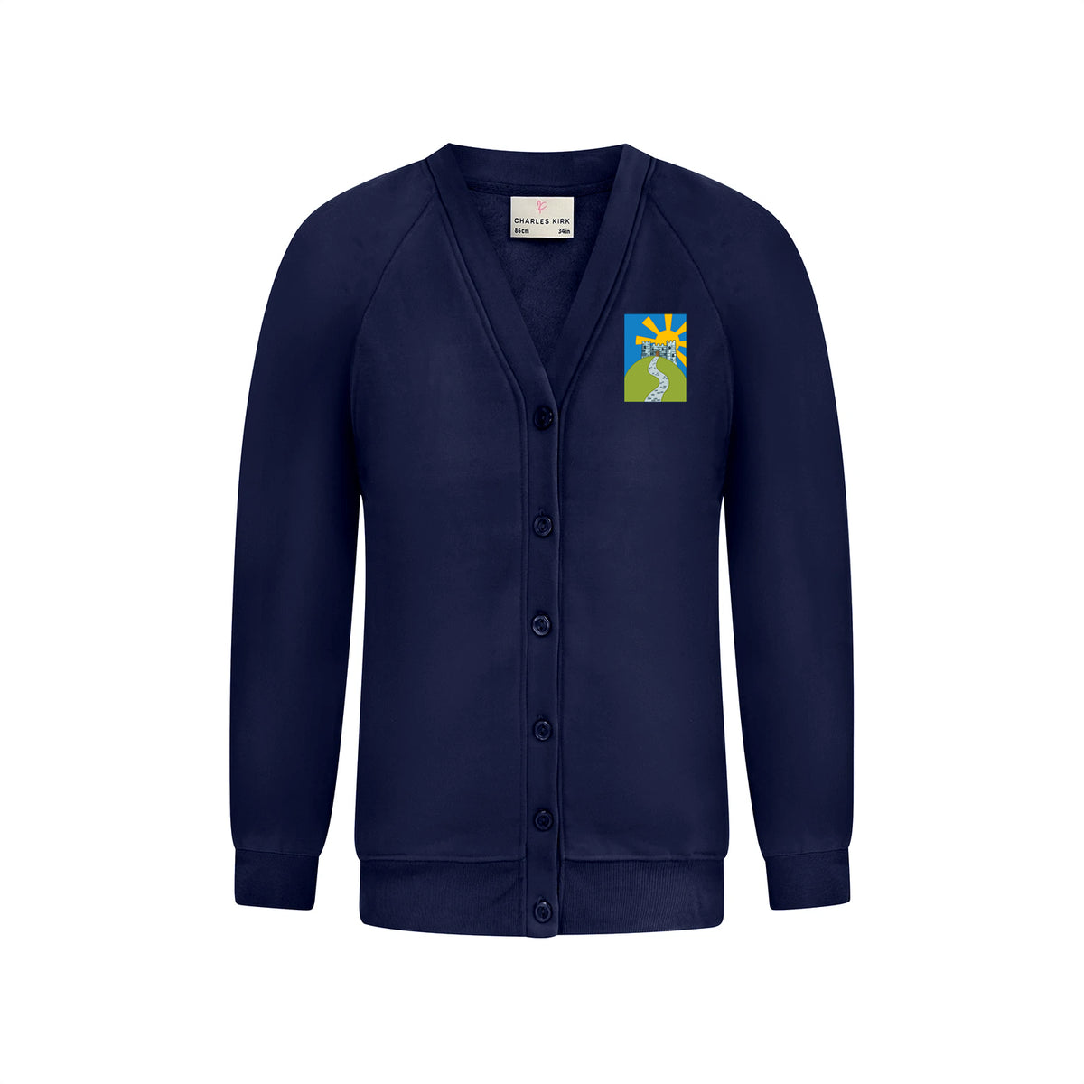 Longcause School Navy Embroidered Cardigan