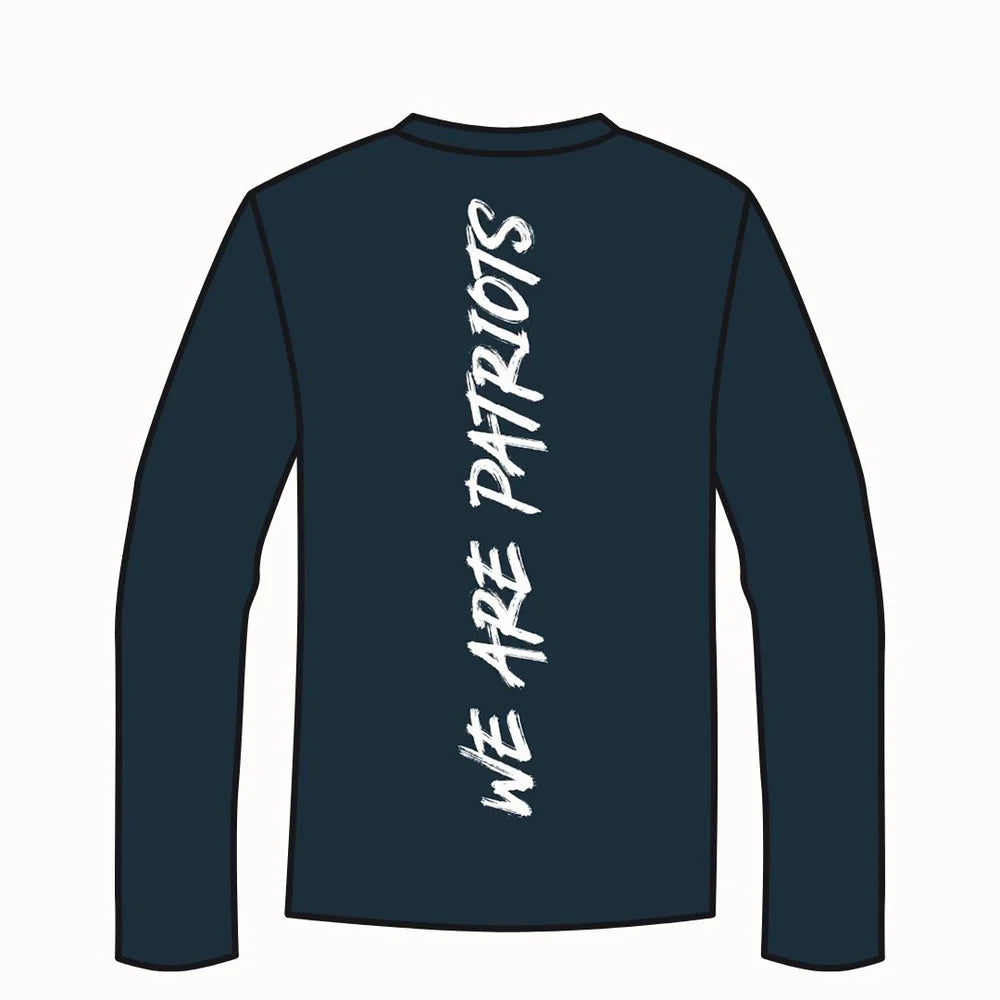Plymouth Patriots Navy Combi L/S T-Shirt (Design v5)
