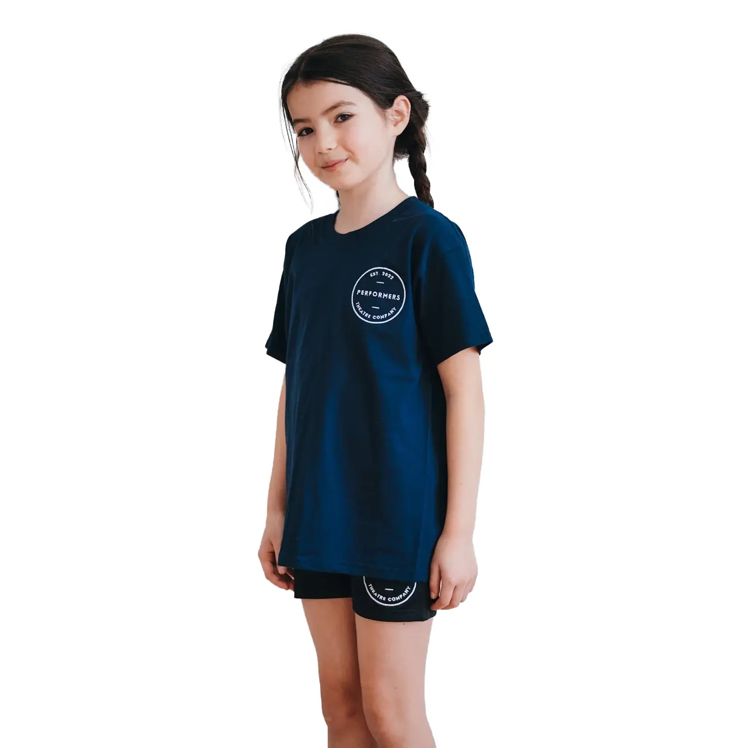 Performers Embroidered Black Cycling Shorts (Junior)