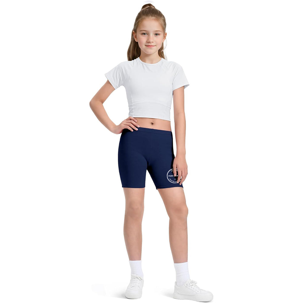 Performers Embroidered Navy Cotton Shorts (Junior)