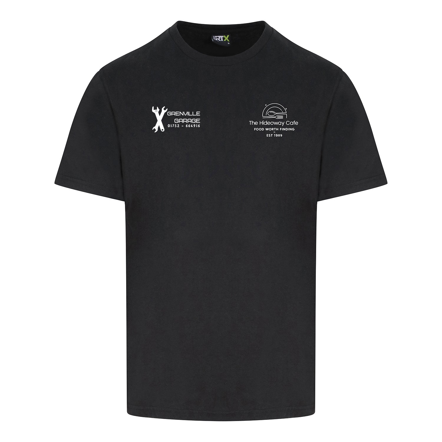 Black The Hideaway Cafe Cotton T-Shirt (Option 1)