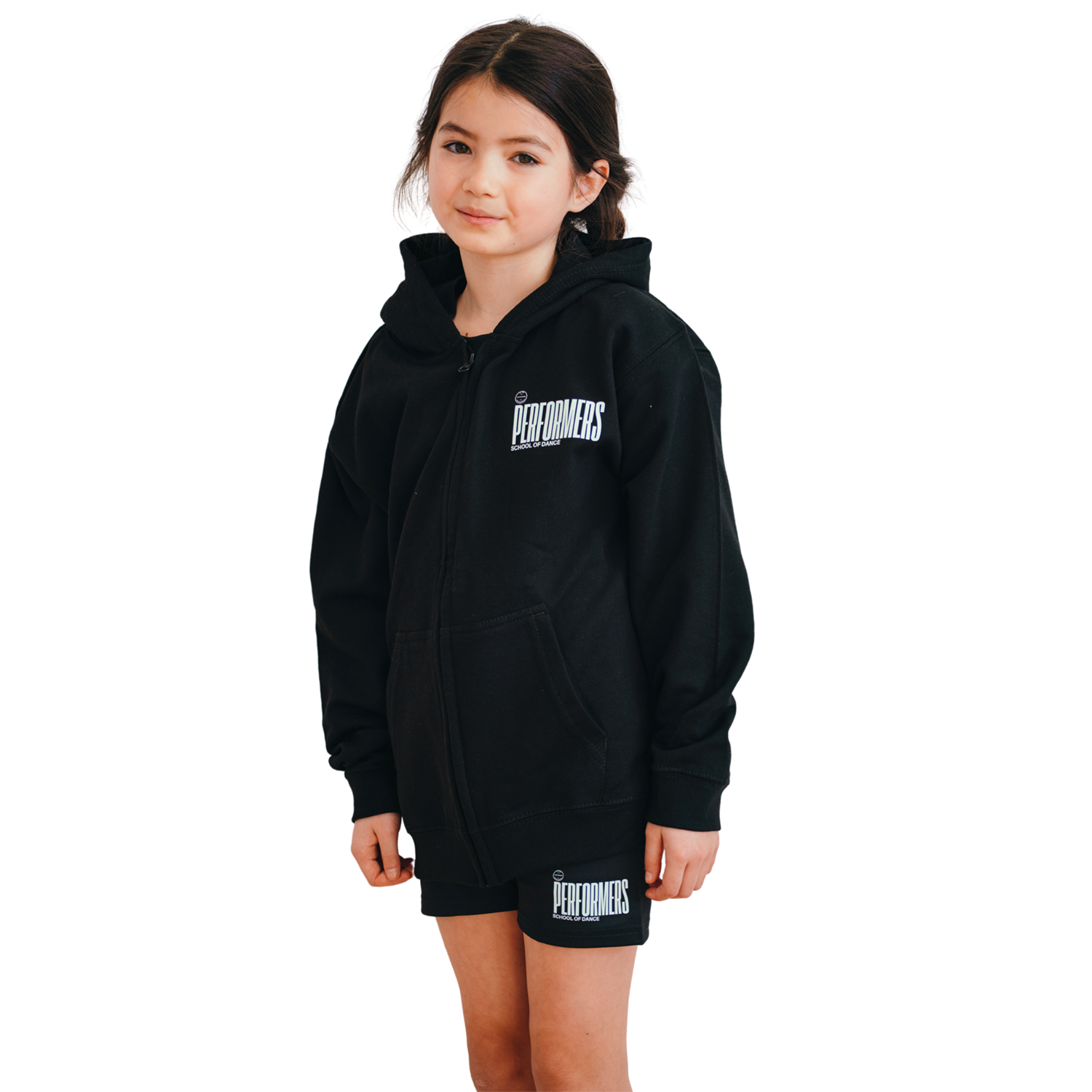 Performers School of Dance Printed Black Shorts (Junior)