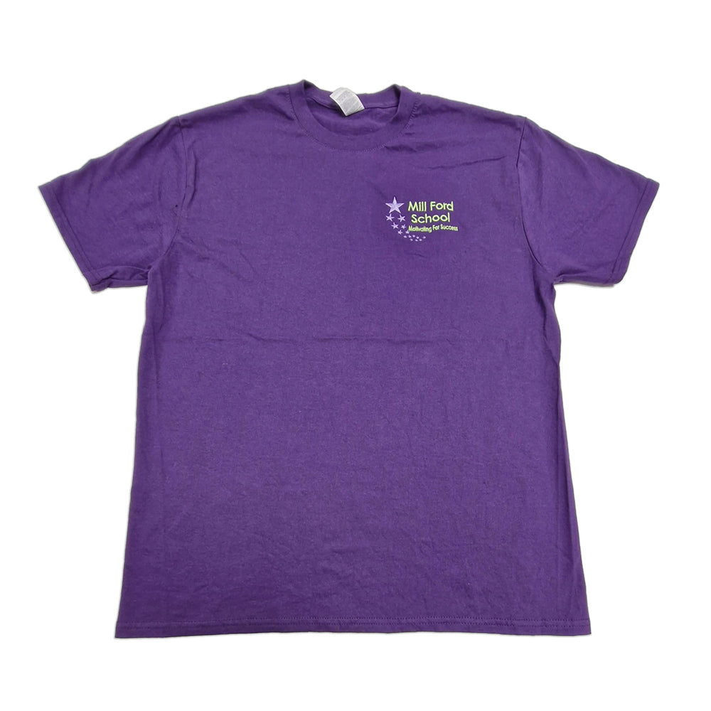 Mill Ford Embroidered Purple T-Shirt (Friday)