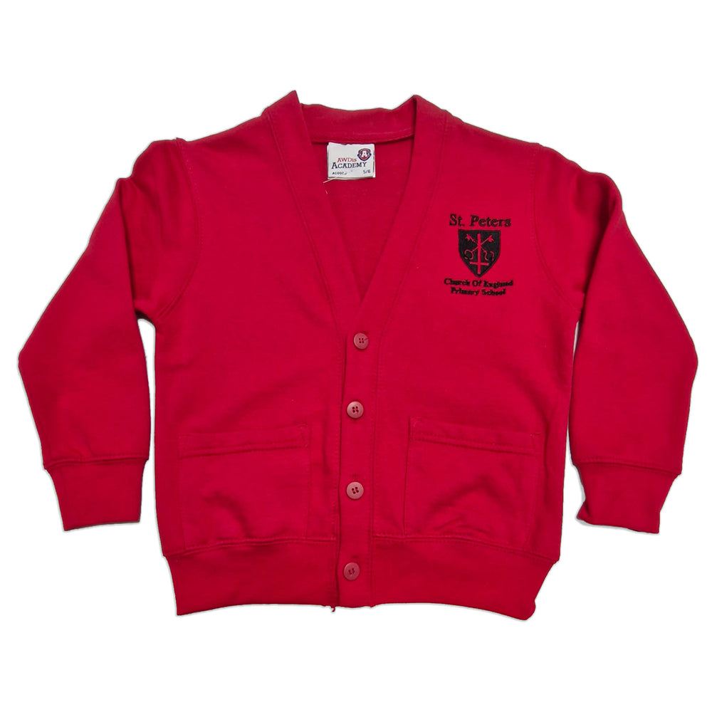 St Peter's Embroidered Red Cardigan