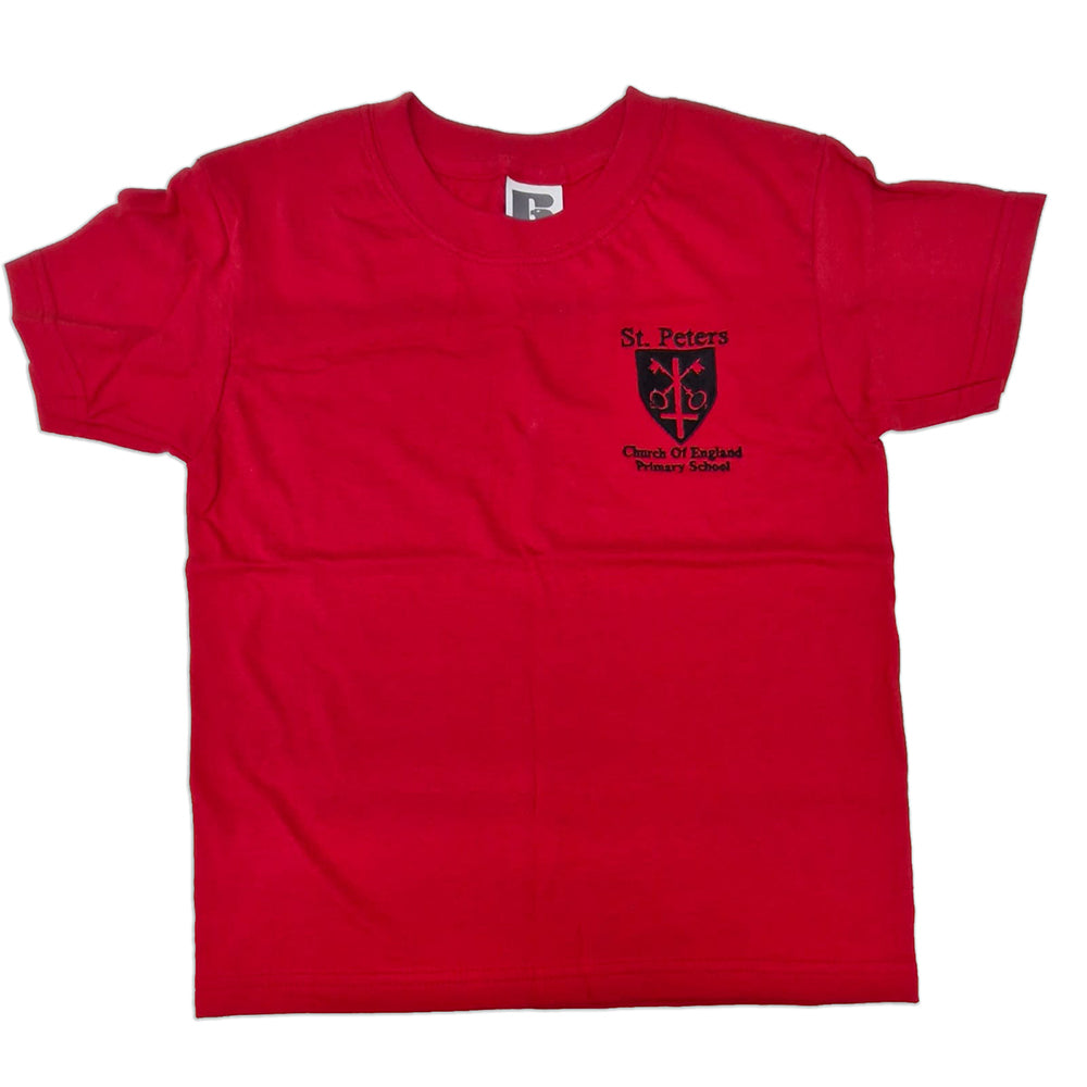 St Peter's Red Child's Embroidered PE T-Shirt