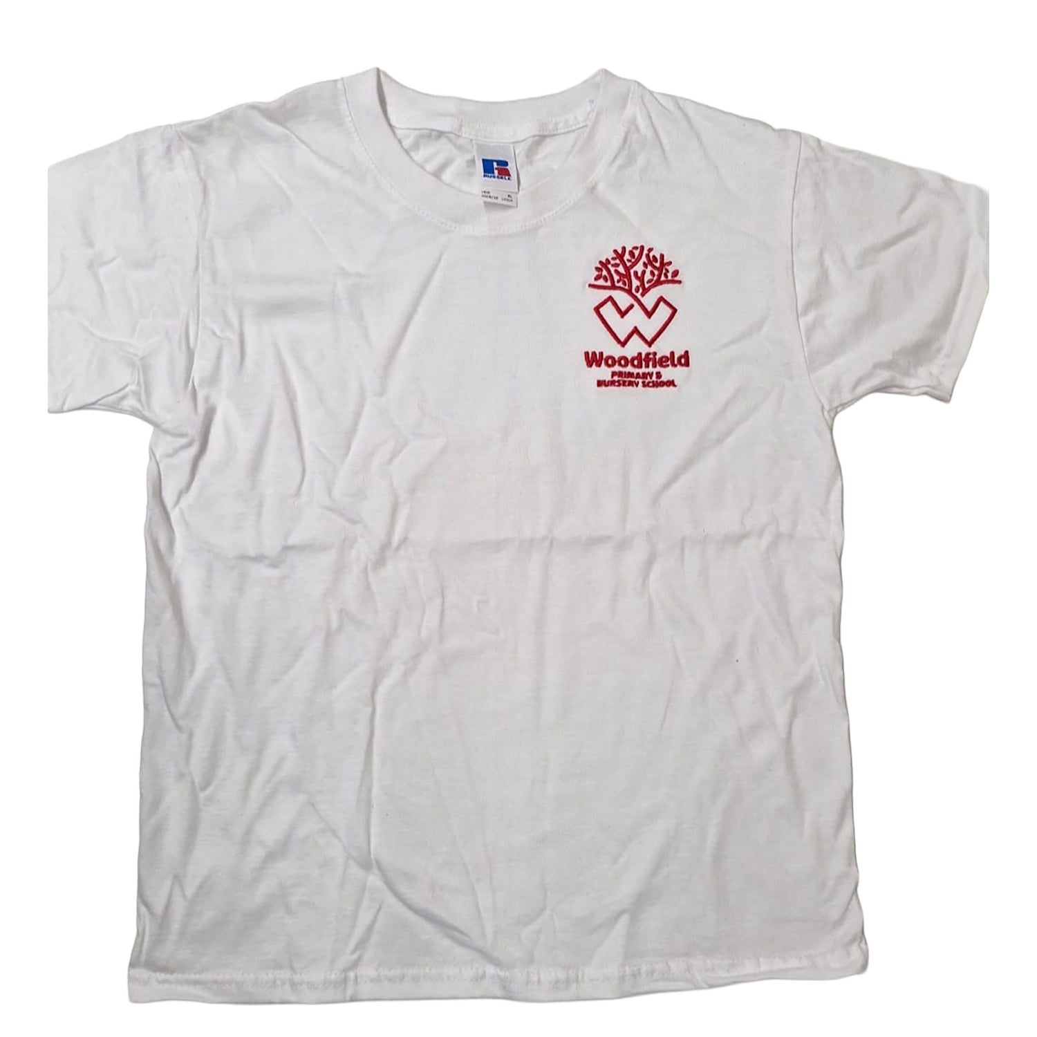 Woodfield Primary School White Embroidered PE T-Shirt