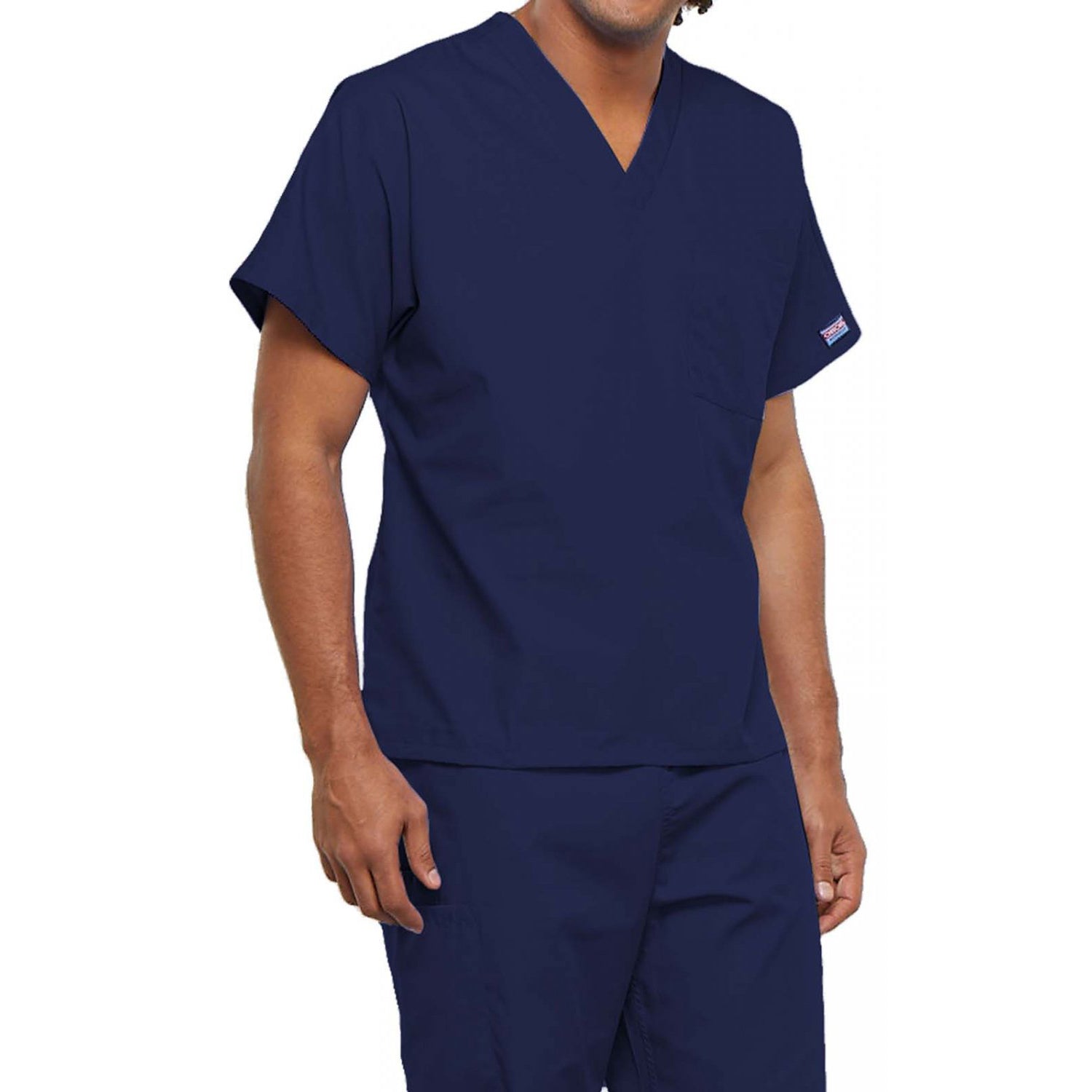 Plymouth Orthopaedics Navy Cherokee V-Neck Scrub Top (Unisex)