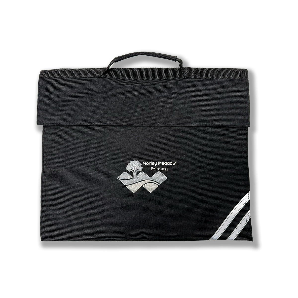 Morley Meadow Embroidered Black Book Bag
