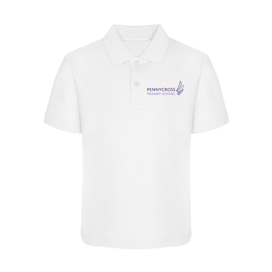 Pennycross Primary White Embroidered Polo Shirt