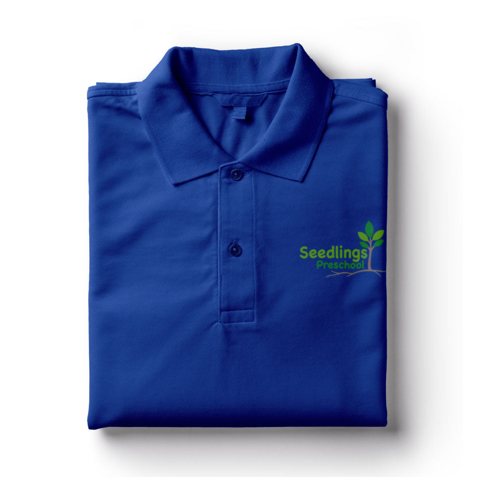 Seedlings Royal Blue Embroidered Polo Shirt