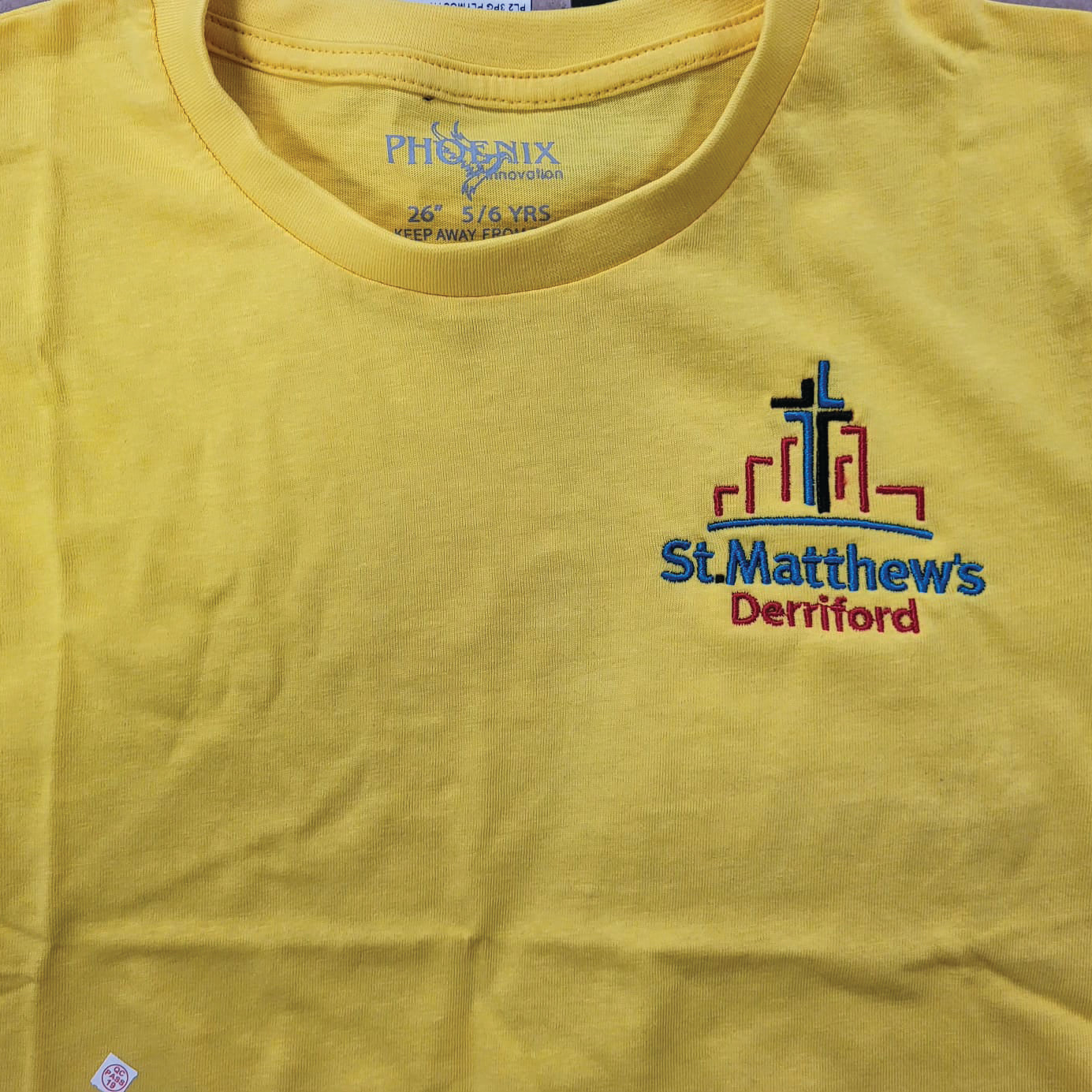 St Matthew's Nursery Embroidered Gold T-shirt