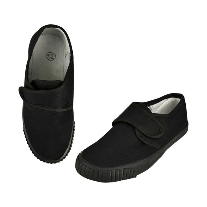 Black Velcro Plimsolls