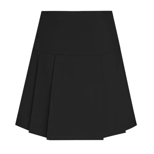 Drop Waist Pleated Skirt (Black)
