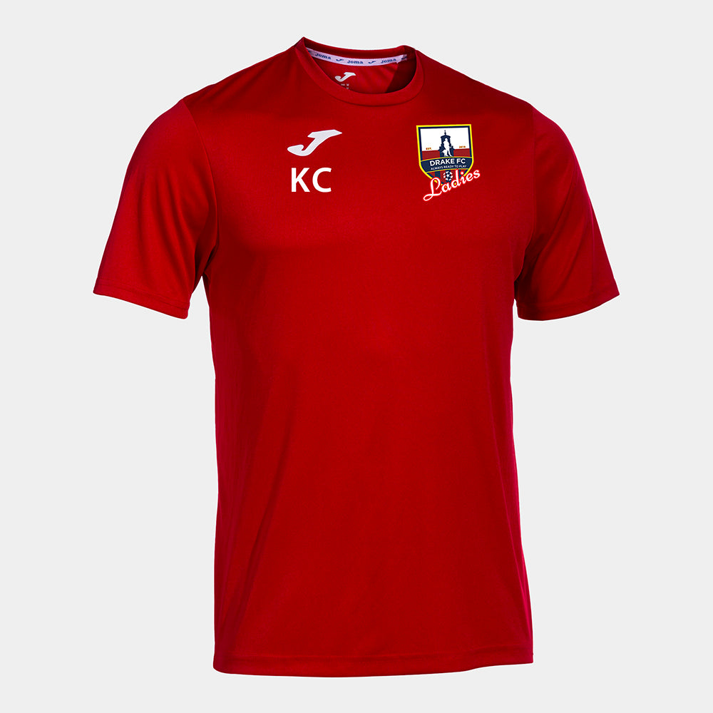 Drake FC Ladies Red Combi T-Shirt