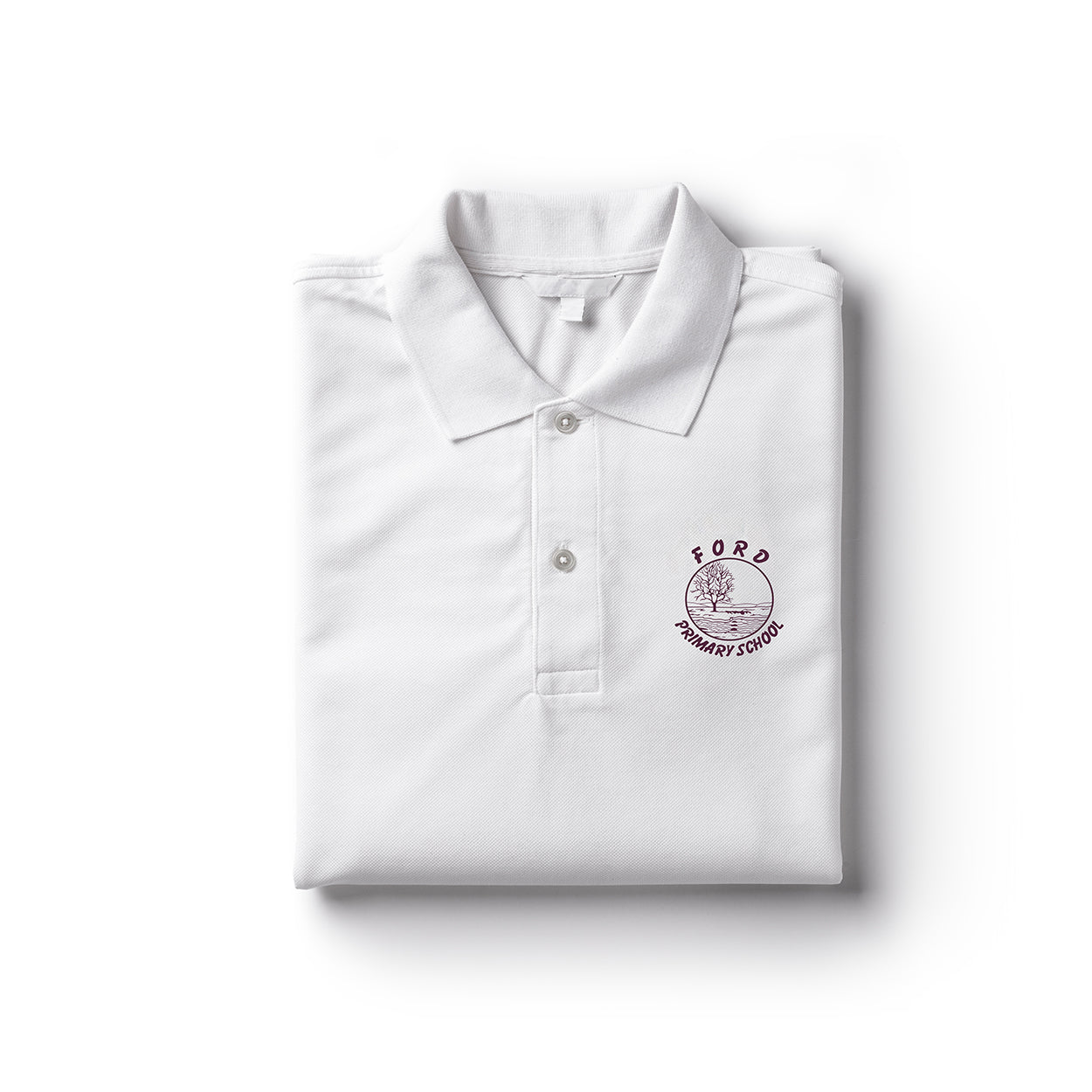 Ford Primary White Embroidered Polo Shirt