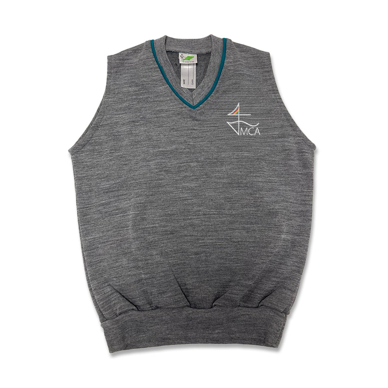 Mayflower Community Academy Grey Embroidered Sleeveless V-Neck