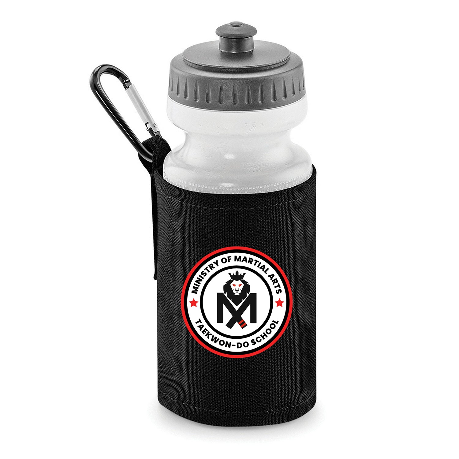 Ministry of Martial Arts Black Bottle Holder with Bottle