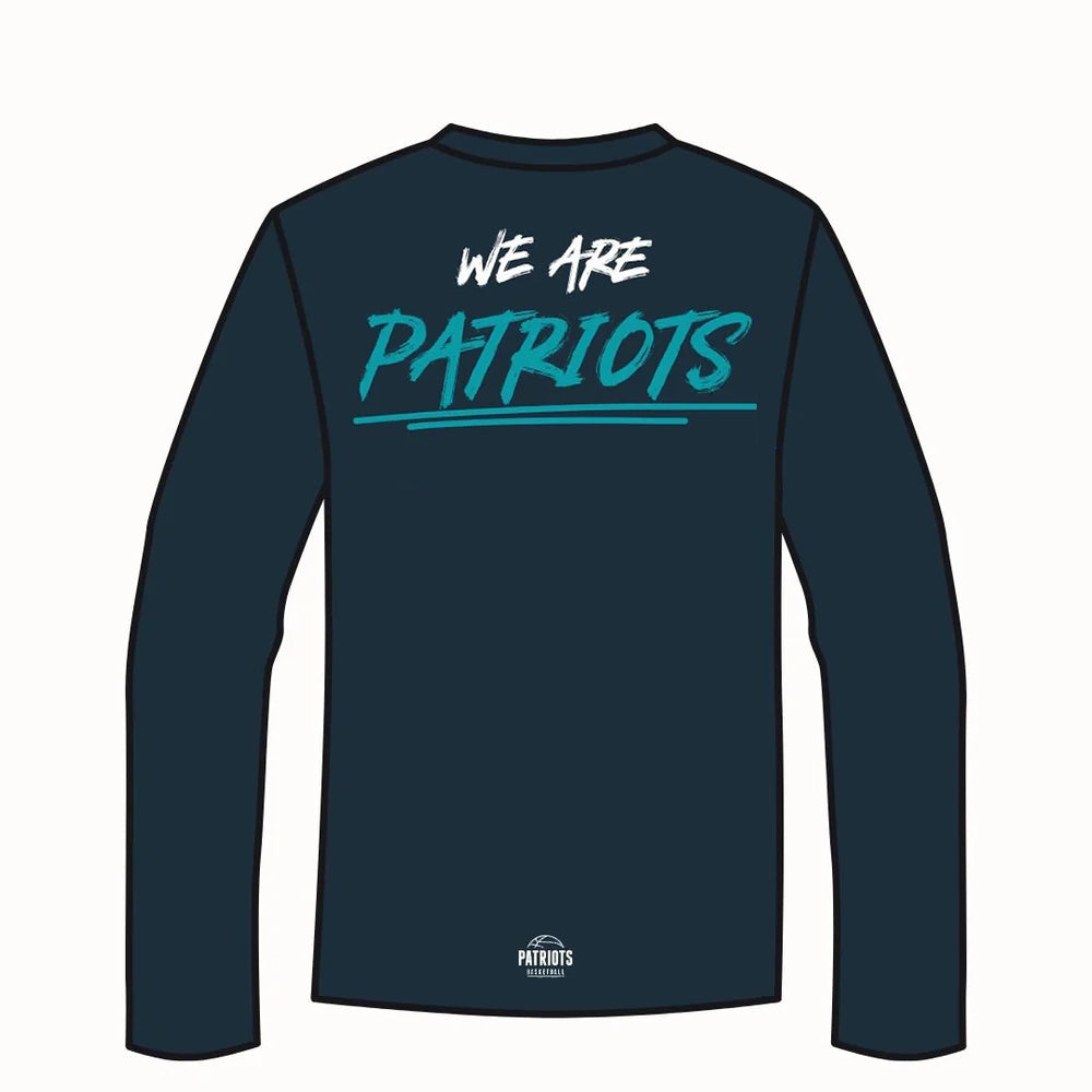 Plymouth Patriots Navy Combi L/S T-Shirt (Design v4)