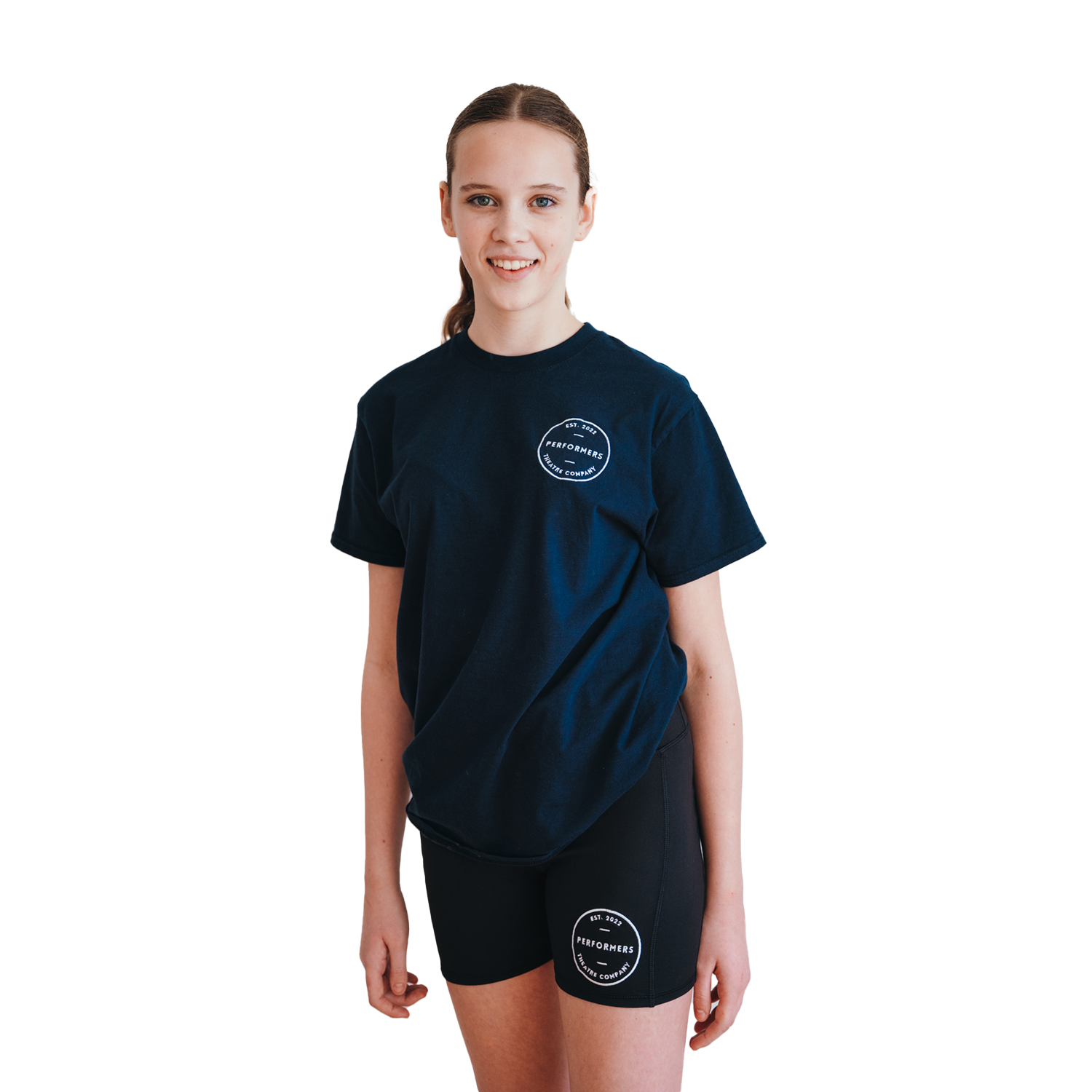 Performers Embroidered Navy Crew Neck T-Shirt