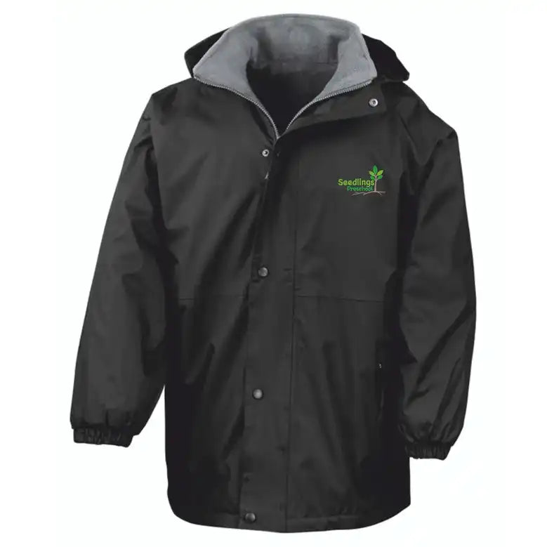 Seedlings Staff Embroidered Black Coat