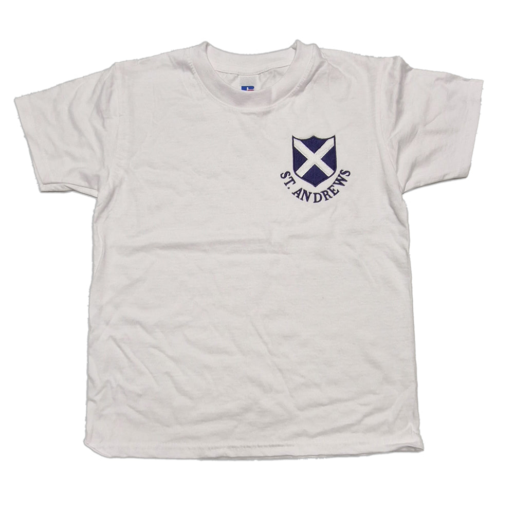 St. Andrew's White Embroidered PE T-Shirt