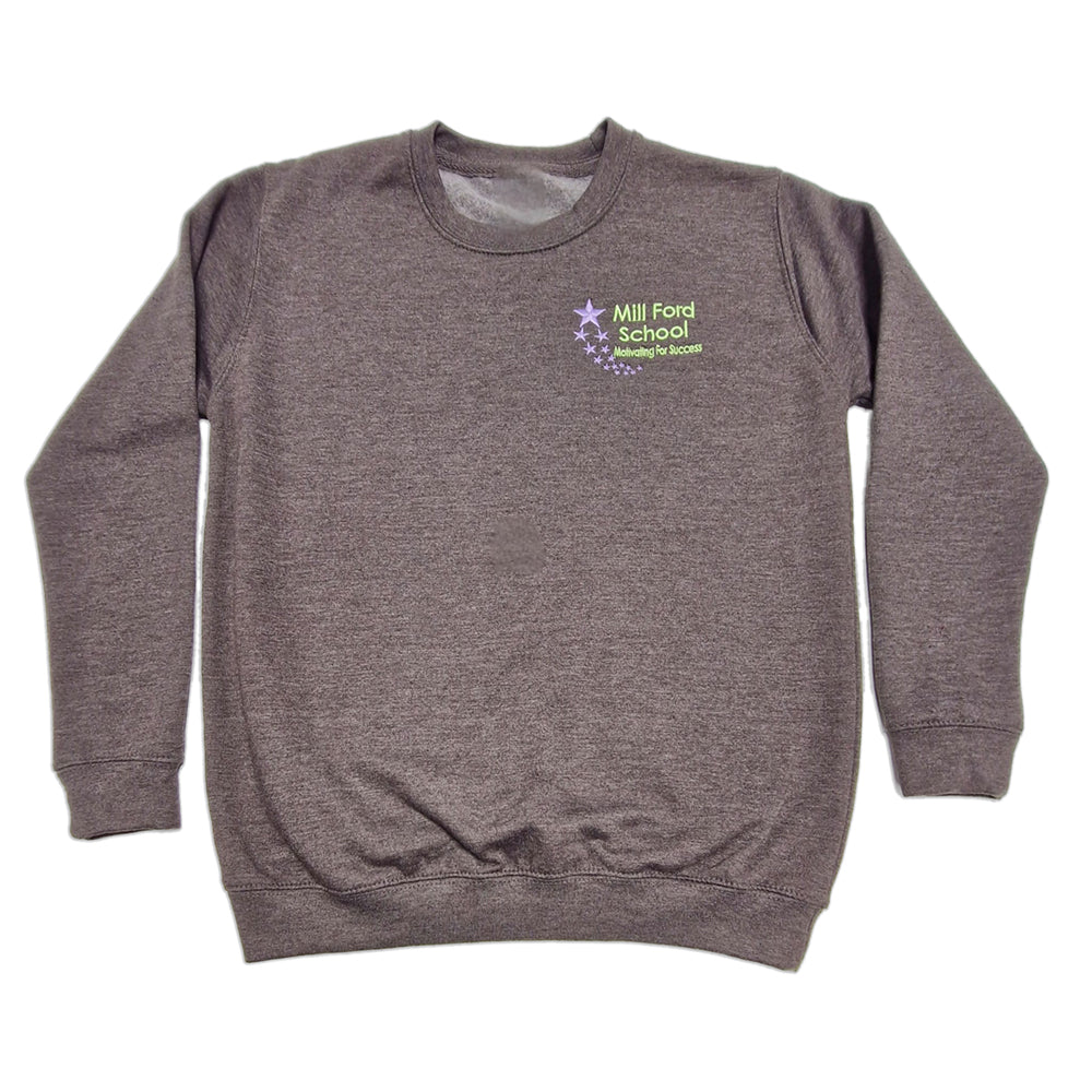 Mill Ford Embroidered Charcoal Sweatshirt