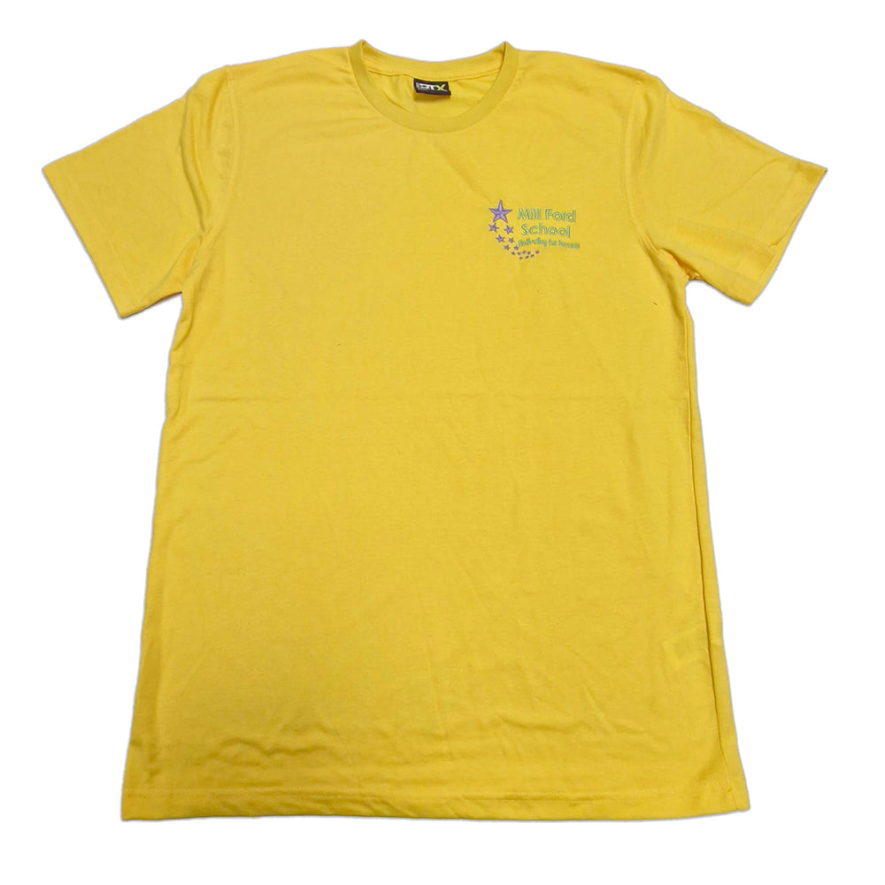 Mill Ford Embroidered Yellow T-Shirt (Monday)