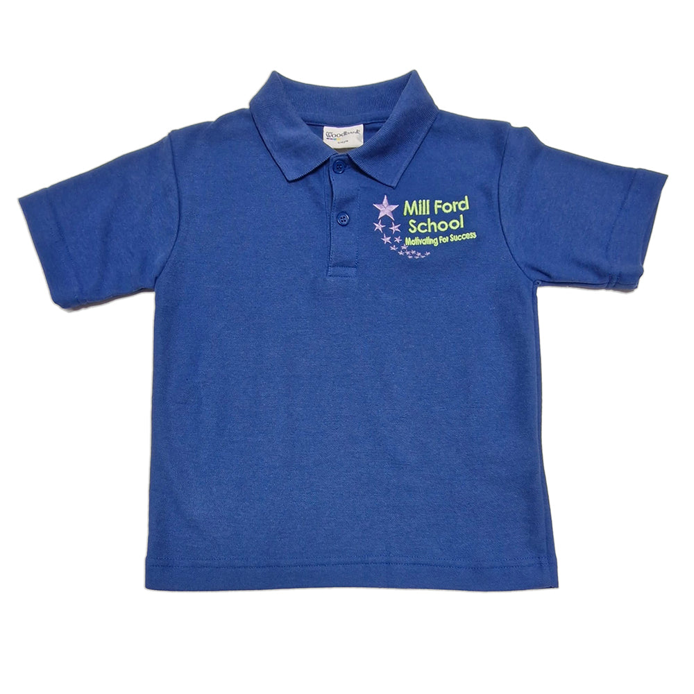 Mill Ford Embroidered Blue Polo (Tuesday)