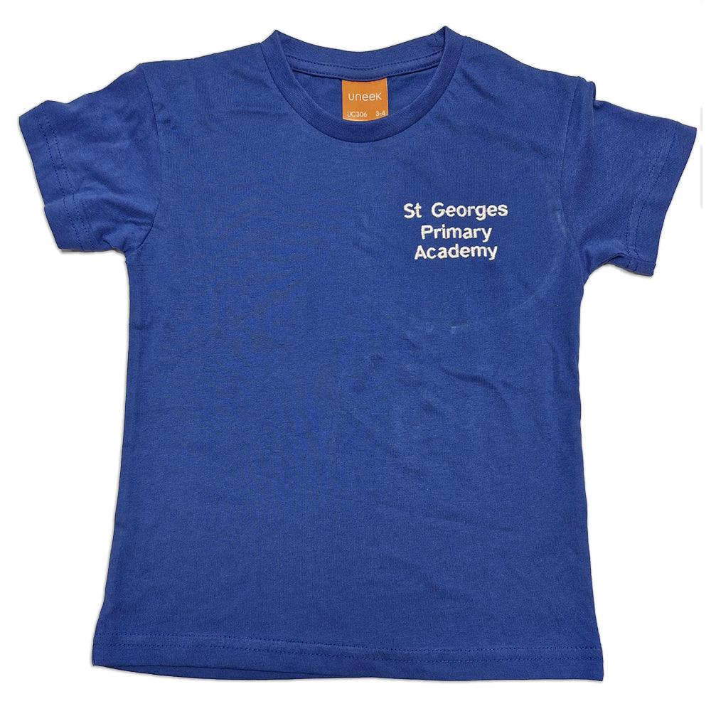 St. George's Royal Blue Embroidered  PE T-Shirt
