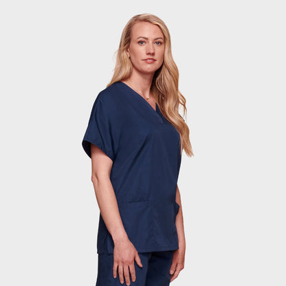 Plymouth Orthopaedics Navy Cherokee V-Neck Scrub Top (Womens)