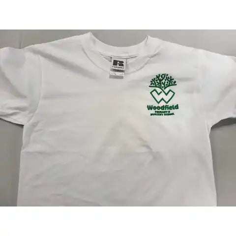 Woodfield Primary School White Embroidered PE T-Shirt