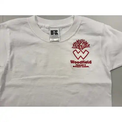 Woodfield Primary School White Embroidered PE T-Shirt