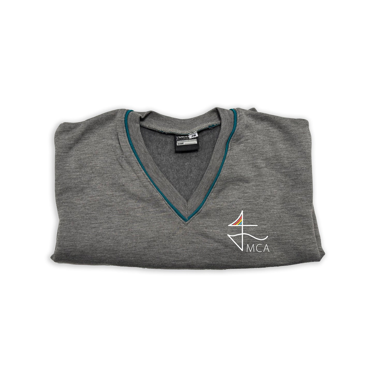 Mayflower Community Academy Grey Embroidered V-Neck Sweatshirt (Years 5 and 6)