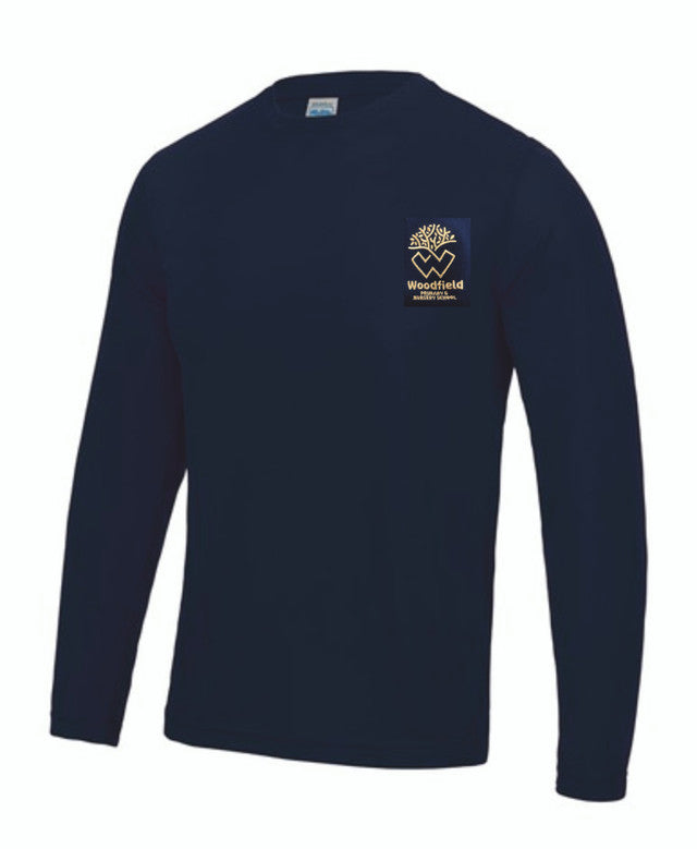 Woodfield Staff Embroidered Navy Long Sleeve PE T-Shirt