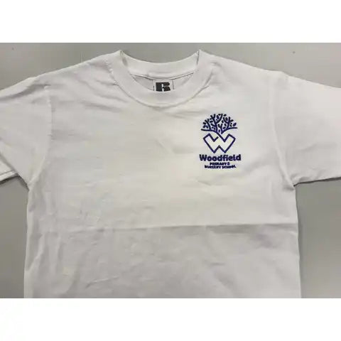 Woodfield Primary School White Embroidered PE T-Shirt